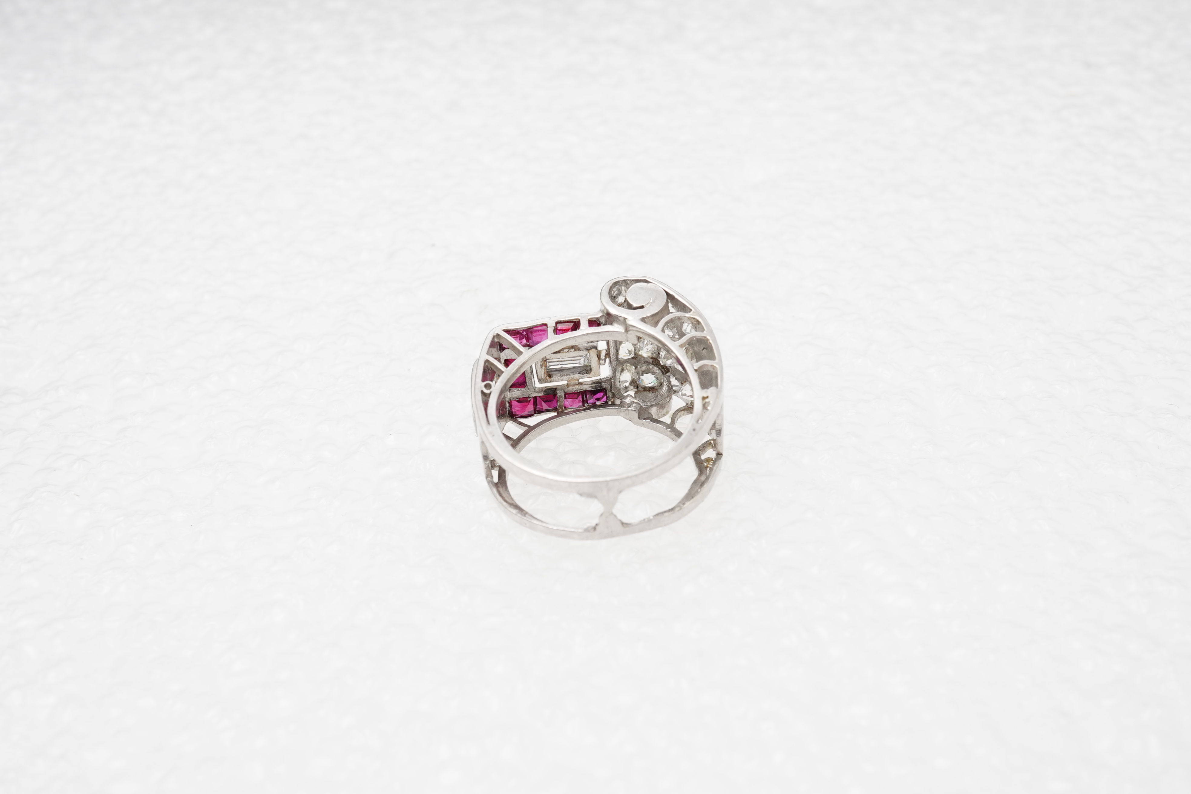 A Retro ruby and diamond ring, circa 1940